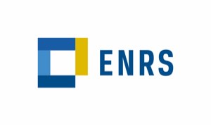 blau-gelbes Logo des ENRS