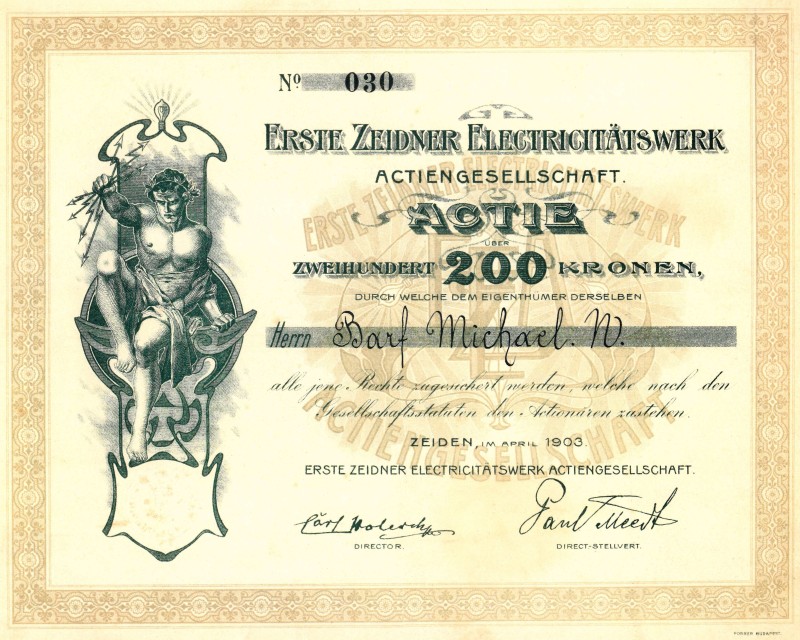 Aktie aus dem Jahr 1903