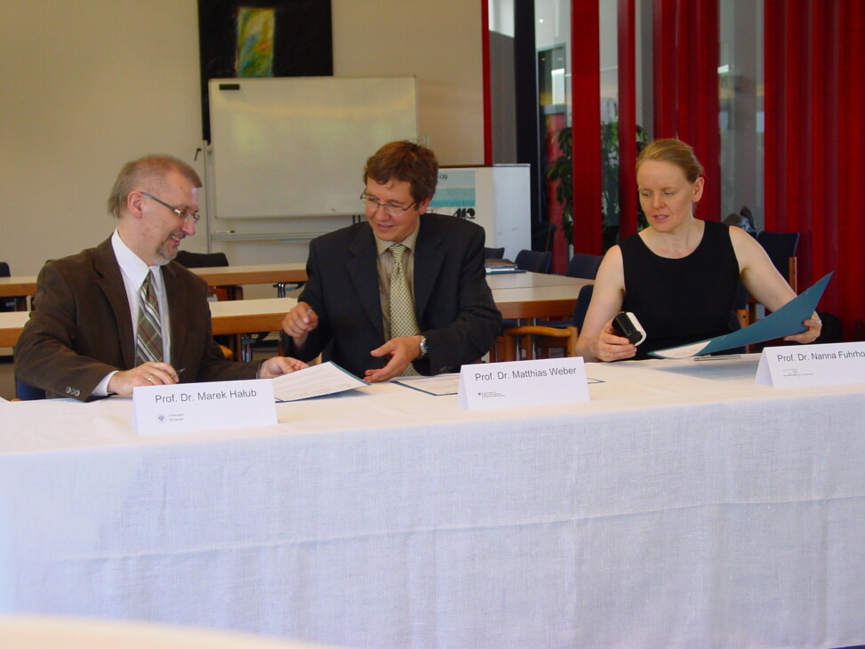 Prof. Dr. Marek Halub, Prof. Dr. Matthias Weber und Prof. Dr. Nanna Fuhrhop